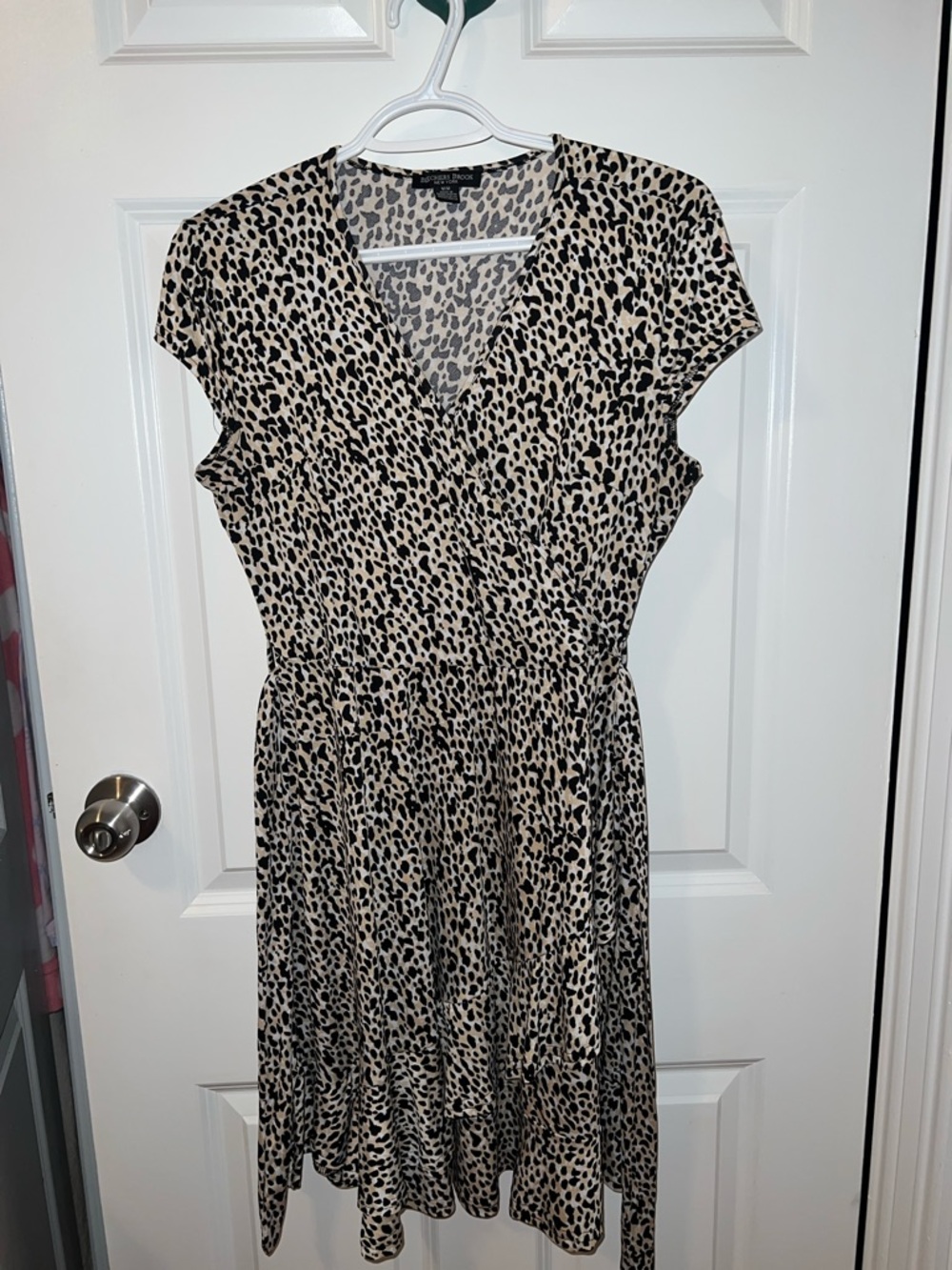 Sanctuary Beige and Black Leopard-Print Wrap Midi Dress